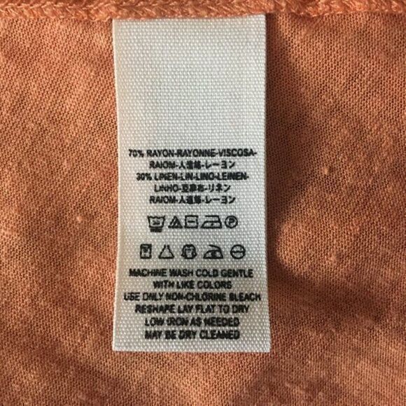 Free People Shirt Womens Size S Peach Mineral Wash Cold Shoulder Top - Picture 5 of 8